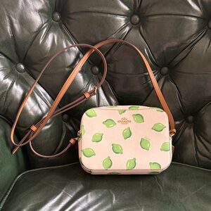 Coach Camera Lime Pattern Crossbody Bag